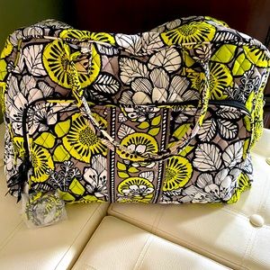 Vera Bradley Citron Duffel Bag with Bonus Lanyard
